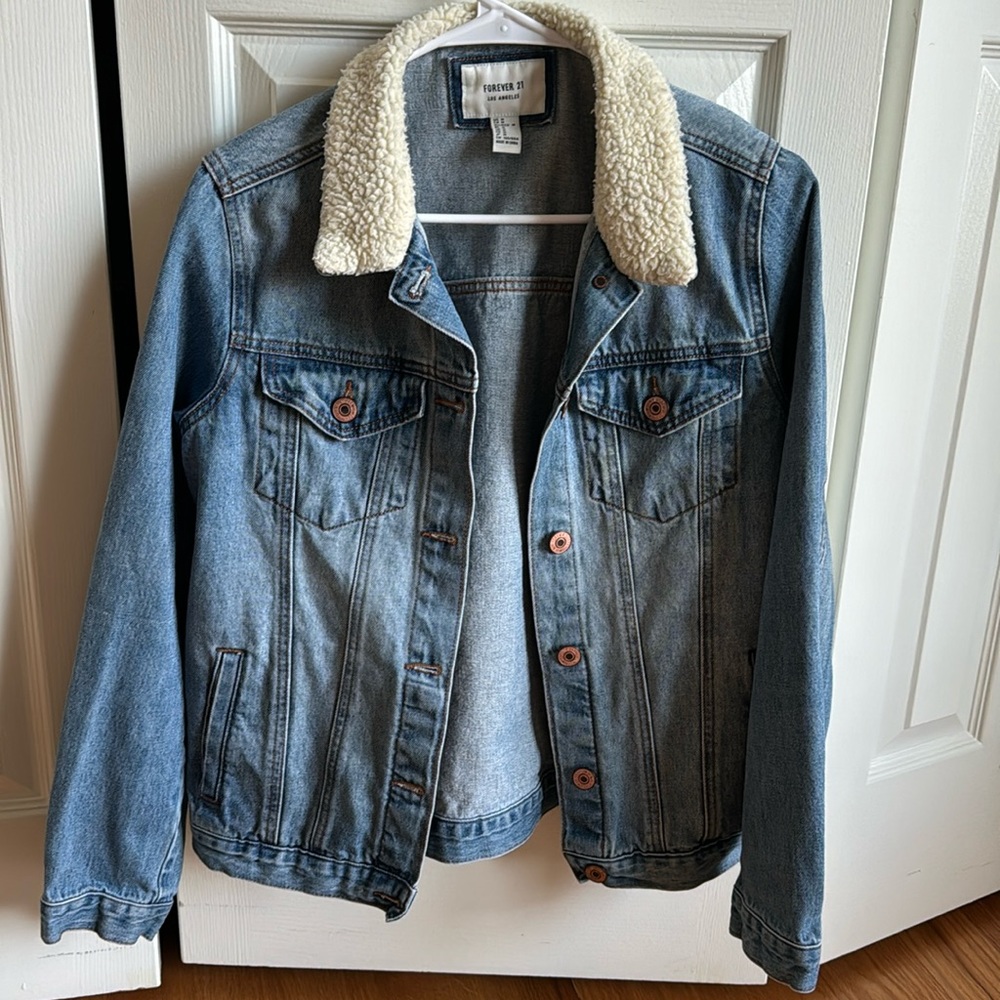 Forever 21 Faux fur lined Jean Jacket